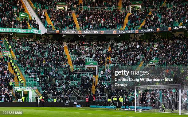 The north curve corner during a William Hill Premiership match between Celtic and Kilmarnock at Celtic Park, on November 09 in Glasgow, Scotland.