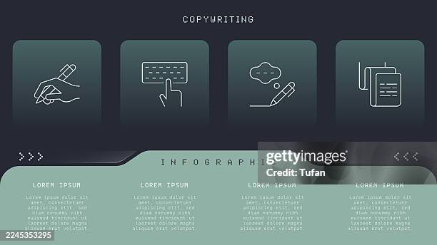 copywriting infographic - pixel line perfect - pixel perfect stock illustrations