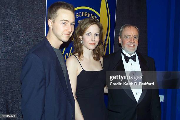 Actor Ed Norton, actress Mary-Louise Parker, and studio Terry Schreiber arrive for the T. Schreiber Studio 2001 Outstanding Achievement Award at the...