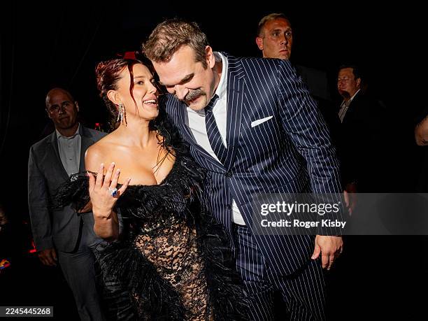 Millie Bobby Brown and David Harbour attend Netflix's "Stranger Things" Season 5 World Premiere at TCL Chinese 6 Theatres on November 06, 2025 in...