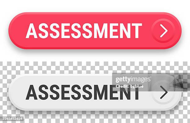 assessment - 3d click web buttons on blank background - switch button stock illustrations