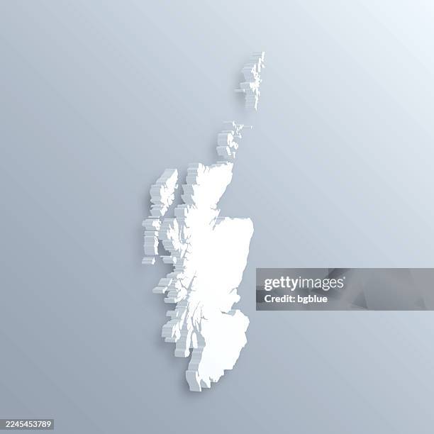 scotland 3d map on gray background - edinburgh stock illustrations