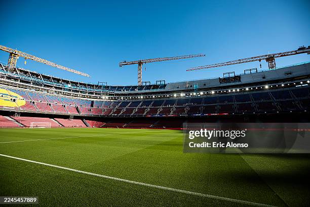 General view of the Spotify Camp Nou stadium at Spotify Camp Nou on November 07, 2025 in Barcelona, Spain.