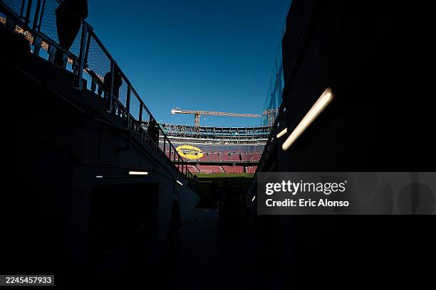General view of the Spotify Camp Nou stadium at Spotify Camp Nou on November 07, 2025 in Barcelona, Spain.