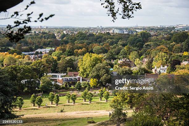 view from king henry’s mound toward petersham - richmond upon thames stock pictures, royalty-free photos & images