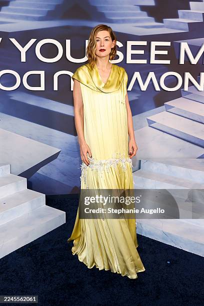 Rosamund Pike at the "Now You See Me: Now You Don't" world premiere held at The Lighthouse Pier 61 on November 10, 2025 in New York, New York.