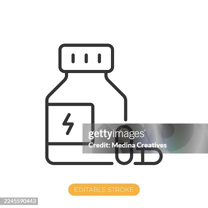 Supplements icon. Editable stroke thin line icon Supplements icon. Editable stroke thin line icon