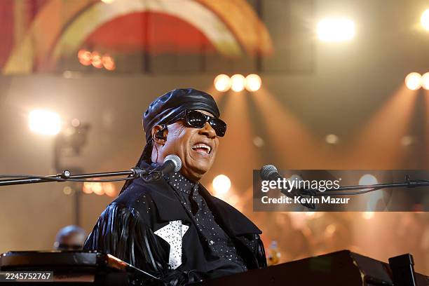 Stevie Wonder performs onstage during the 2025 Rock & Roll Hall of Fame Induction Ceremony at Peacock Theater on November 08, 2025 in Los Angeles,...