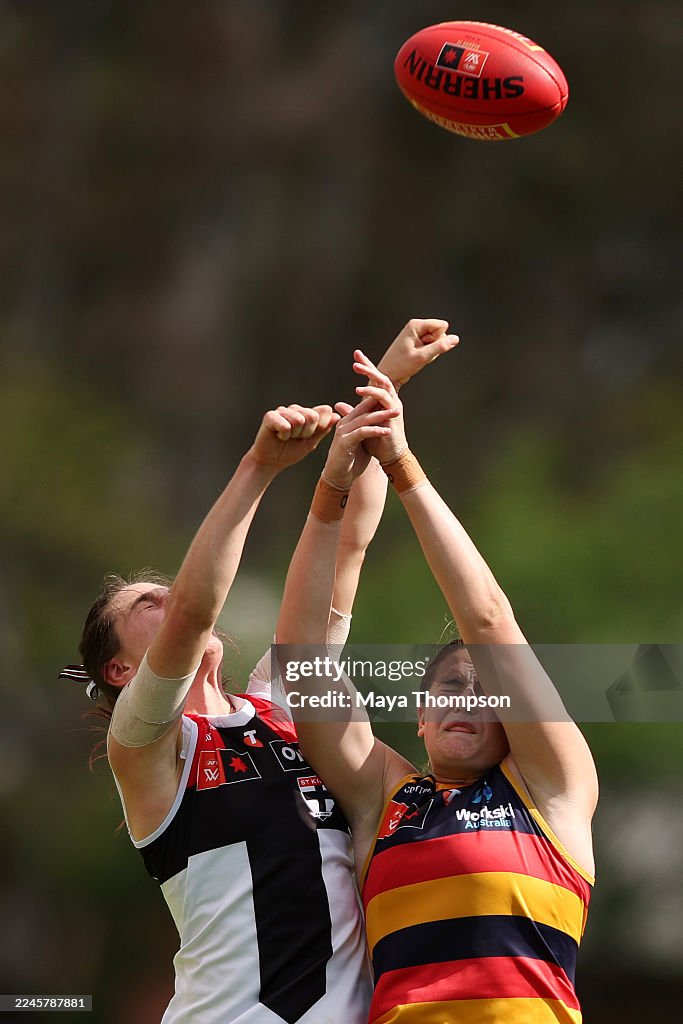 India Rasheed Hmgt Alice Burke of the Saints and India Rasheed of the Crows contest the ...