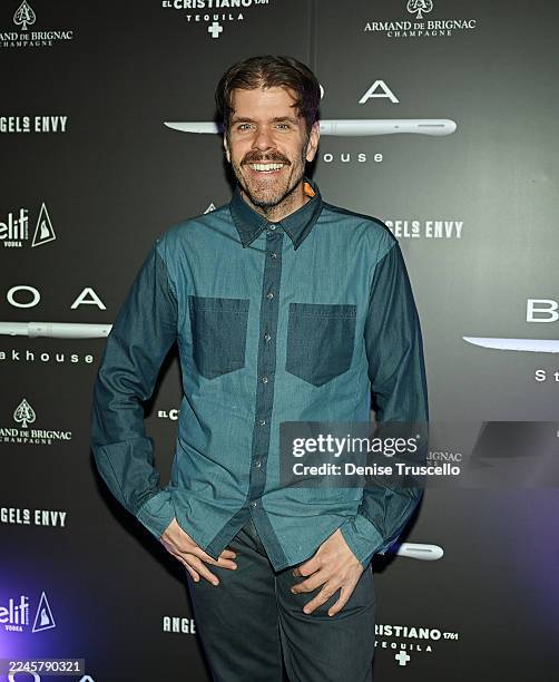 Perez Hilton arrives at BOA Steakhouse grand opening at Grand Canal Shoppes at Venetian Las Vegas on November 08, 2025 in Las Vegas, Nevada.
