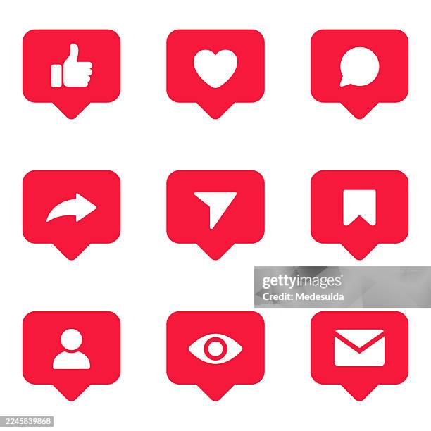 stockillustraties, clipart, cartoons en iconen met vector social media icons - socialmediapictogram