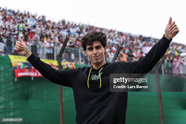 Gabriel Bortoleto of Brazil and Stake F1 Team Kick Sauber on the drivers parade prior to the F1 Grand Prix of Brazil at Autodromo Jose Carlos Pace on...