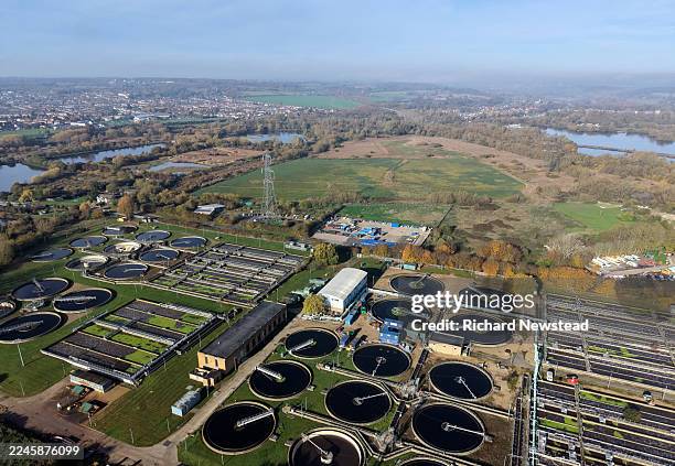 wastewater treatment plant - hertfordshire stock pictures, royalty-free photos & images