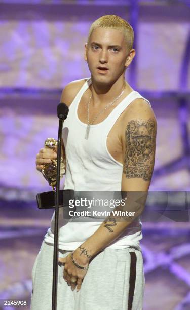 Eminem won Music Video of the Year at 'The Source Hip Hop Music Awards 2000' at the Pasadena Civic Auditorium in Los Angeles, Ca. 8/22/00. Photo by...