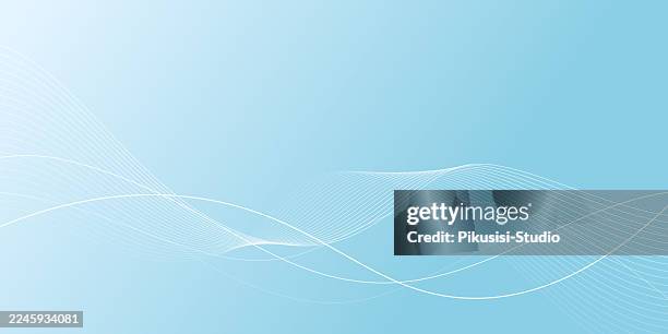luxury abstract background with light blue wave line design, minimal gradient curved line design with copy space - squiggly lines stock illustrations