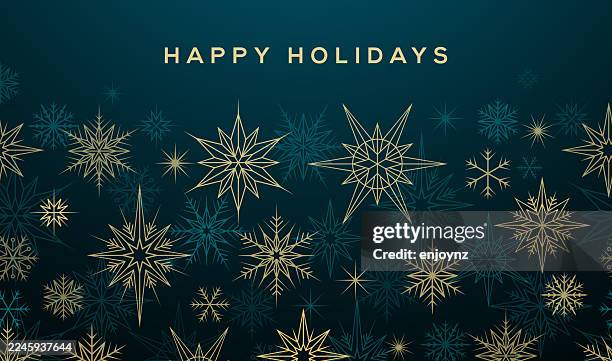 glittering green and gold stars pattern christmas card design - bling background stock illustrations
