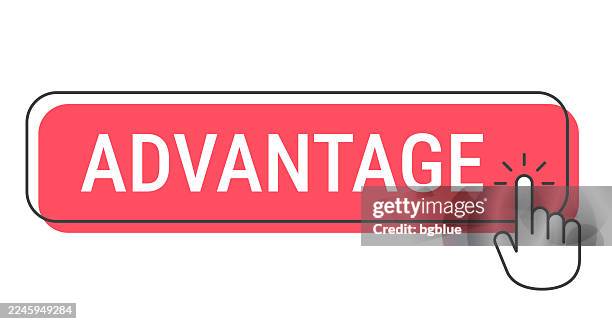 advantage - click button with hand cursor on white background - upgrade button stock illustrations