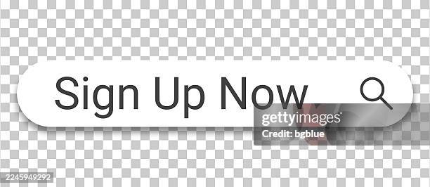 sign up now - search bar on transparent background - subscribe now stock illustrations