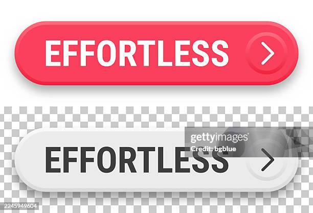 effortless - 3d click web buttons on blank background - easy button illustration stock illustrations