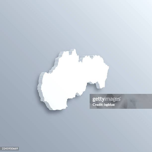 slovakia 3d map on gray background - slovakia map stock illustrations