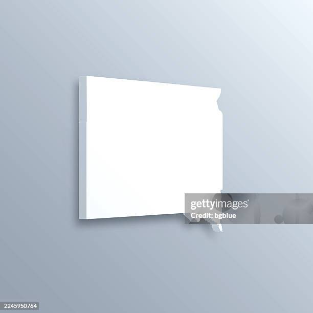 south dakota 3d map on gray background - sioux falls stock illustrations