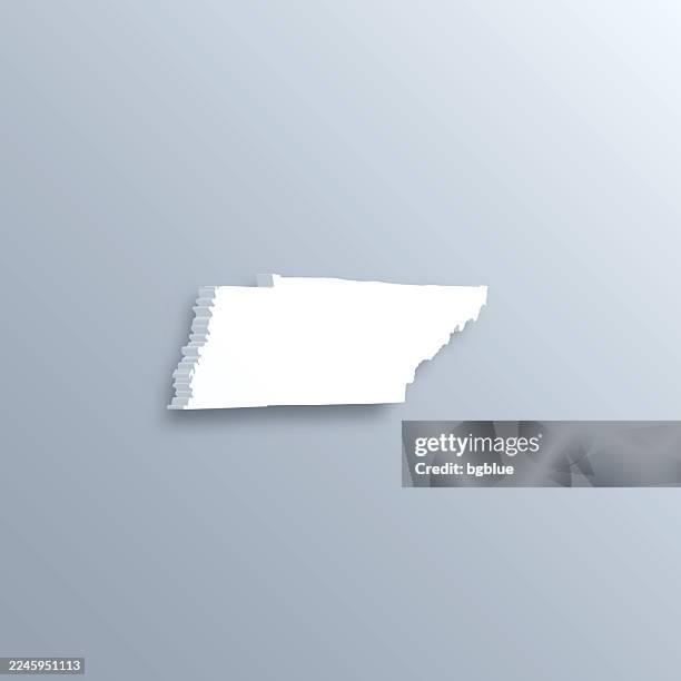 tennessee 3d map on gray background - memphis vector stock illustrations