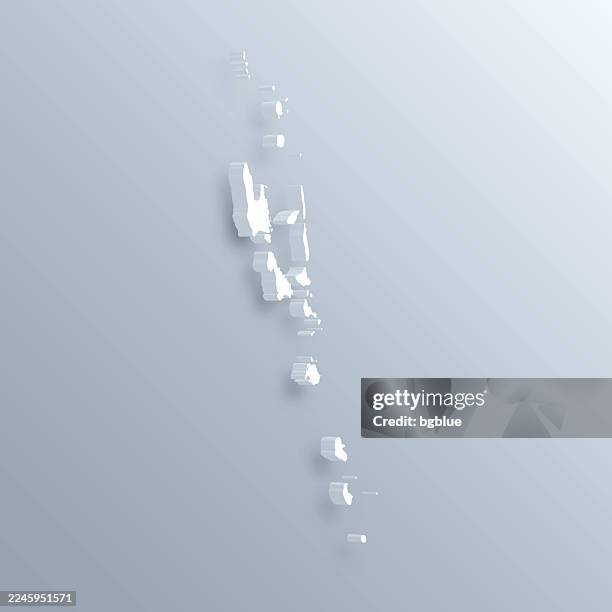 vanuatu 3d map on gray background - vanuatu stock illustrations