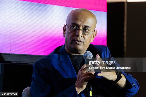 Abhijit Shome, vice president, marketing technology at MLS, speaks during day 2 of Soccerex Miami 2025 at Miami Beach Convention Center on November...