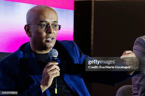 Abhijit Shome, vice president, marketing technology at MLS, speaks during day 2 of Soccerex Miami 2025 at Miami Beach Convention Center on November...