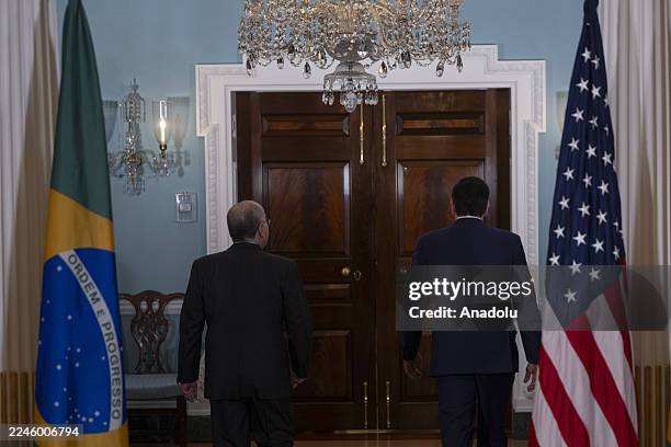 Secretary of State Marco Rubio meets with Minister of Foreign Affairs of Brazil Mauro Vieira at the Department of State in Washington, United States...