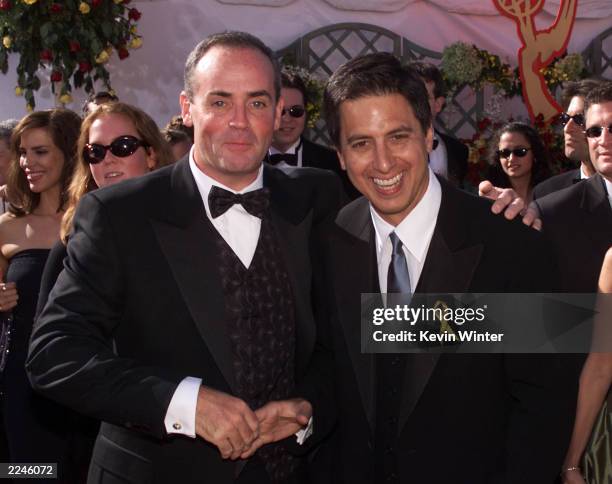 Survivor winner Richard Hatch with ray Romano at the 52nd Annual Primetime Emmy Awards at the Shrine Auditorium in Los Angeles, 9/10/00. Photo: Kevin...