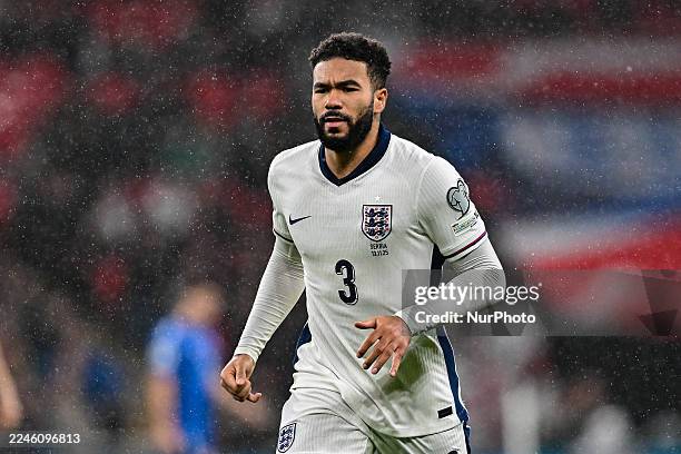 Reece James goes forward during the FIFA World Cup Group F Qualifying match between England and Serbia at Wembley Stadium in London, England, on...