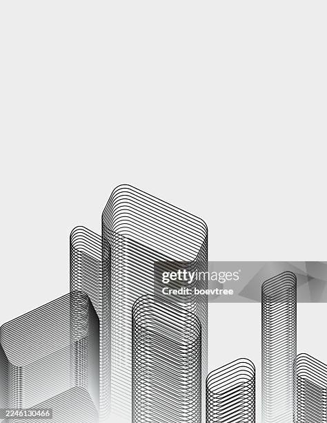 abstract sketch line style city building decoration material background - virtual reality construction stock illustrations