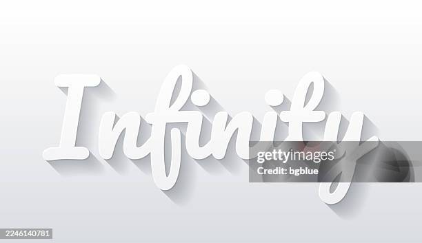 infinity - flat design with paper cut effect on blank background - timeless logo stock illustrations