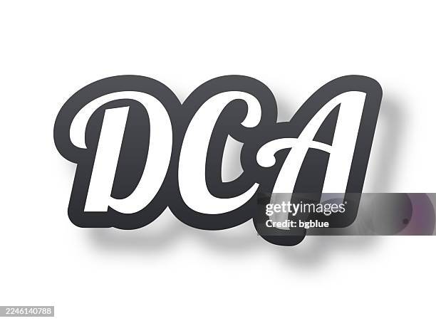 dca - dollar cost averaging - 3d text with shadow on white background - ronald reagan washington national airport stock illustrations