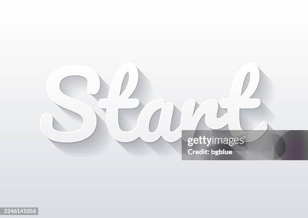 start - flat design with paper cut effect on blank background - fancy appetizers stock illustrations