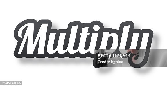 Multiply - 3D Text with shadow on white background Multiply - 3D Text with shadow on white background