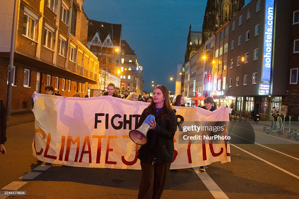 Fridays For Future Activists Protest Against German Climate Policy In Cologne Amid The COP30 Climate Submit