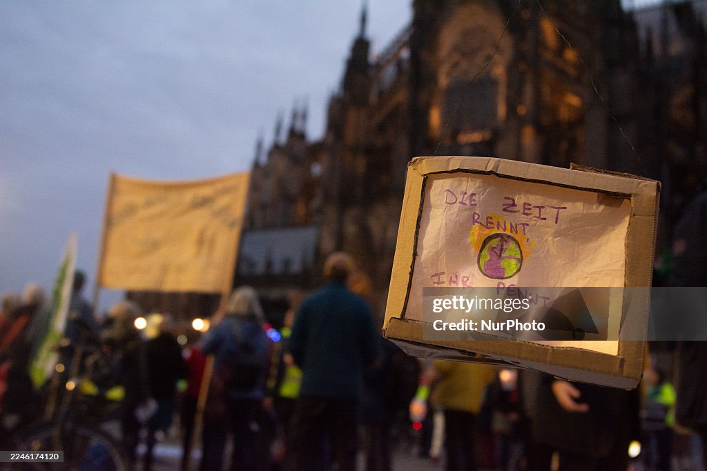 Fridays For Future Activists Protest Against German Climate Policy In Cologne Amid The COP30 Climate Submit