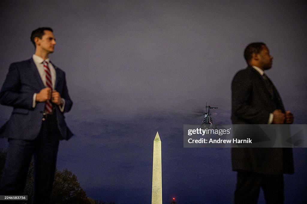 President Trump Departs Washignton For Weekend In Palm Beach