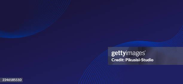 dark blue abstract wavy line background, modern flow curve gradient design - navy blue stock illustrations
