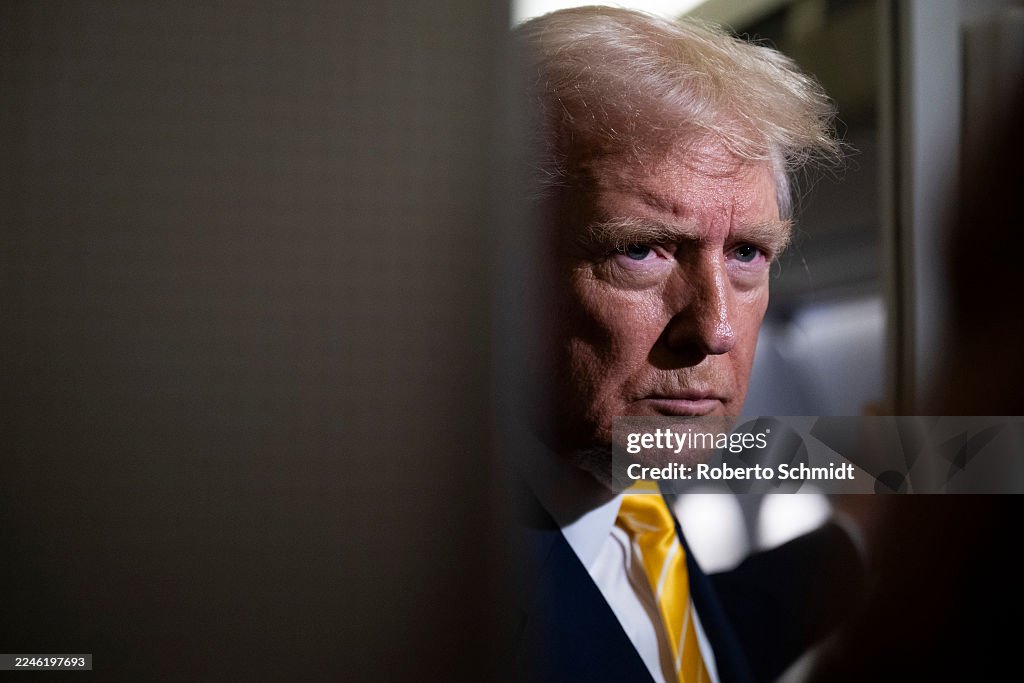 President Trump Spends Weekend At Mar-A-Lago Estate In Florida