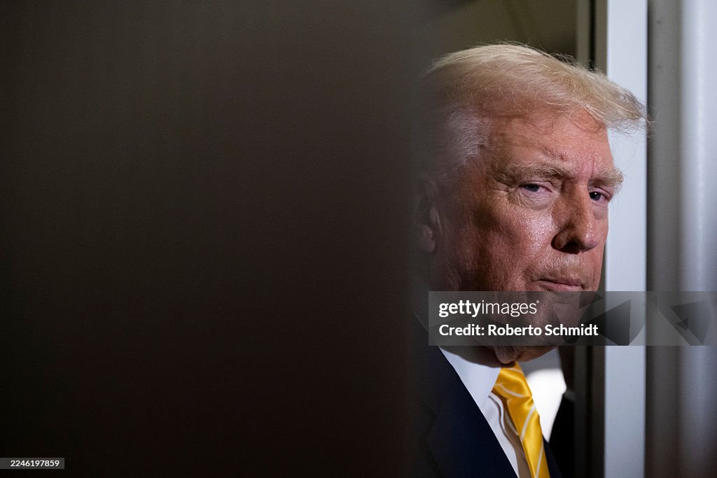 President Trump Spends Weekend At Mar-A-Lago Estate In Florida