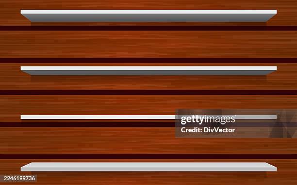 empty bookshelf vector illustration - empty bookcase stock illustrations