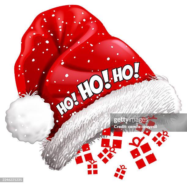 santa's gift sending - quote boxes stock illustrations