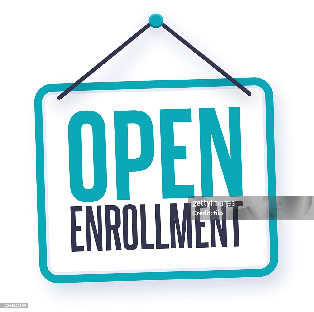 Open Enrollment Education Class Child Care Sign Design Element