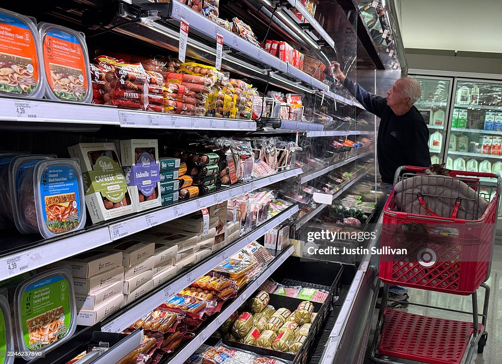 Target Food Section Roped Off A customer shops for meat at a Target store on November 11, 2025 in ...