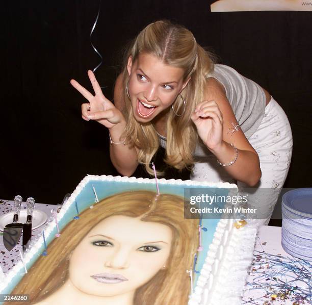 Columbia Recording Artist Jessica Simpson celebrates her 20th birthday with 160 of her biggest fans at Sony Studios in Santa Monica, Ca. On July 12,...