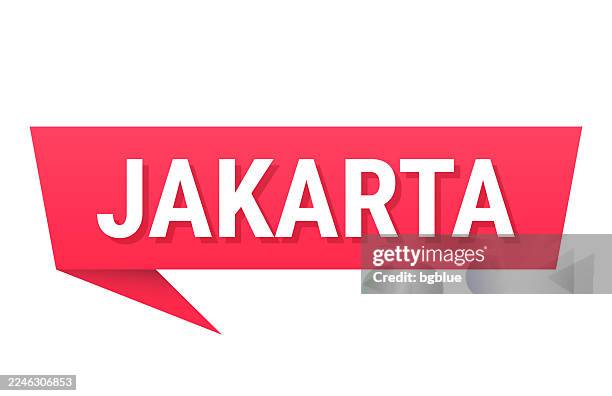 jakarta - red speech bubble on blank background - java stock illustrations