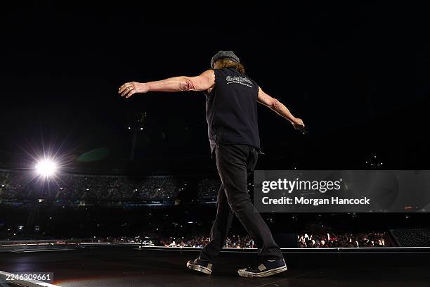 Brian Johnson of AC/DC performs during their Power Up tour at Melbourne Cricket Ground on November 12, 2025 in Melbourne, Australia.